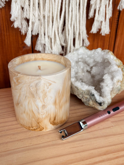 Coade Lemongrass and Ginger Stone Whirl Candle