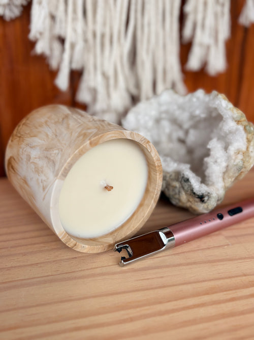 Coade Lemongrass and Ginger Stone Whirl Candle