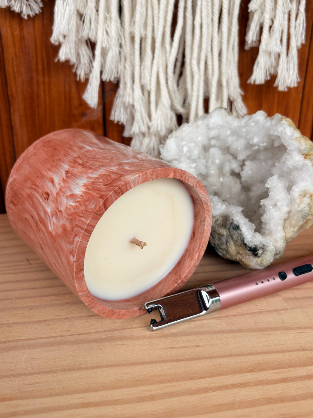 Terracotta with Bergamot and Patchouli Stone Whirl Candle