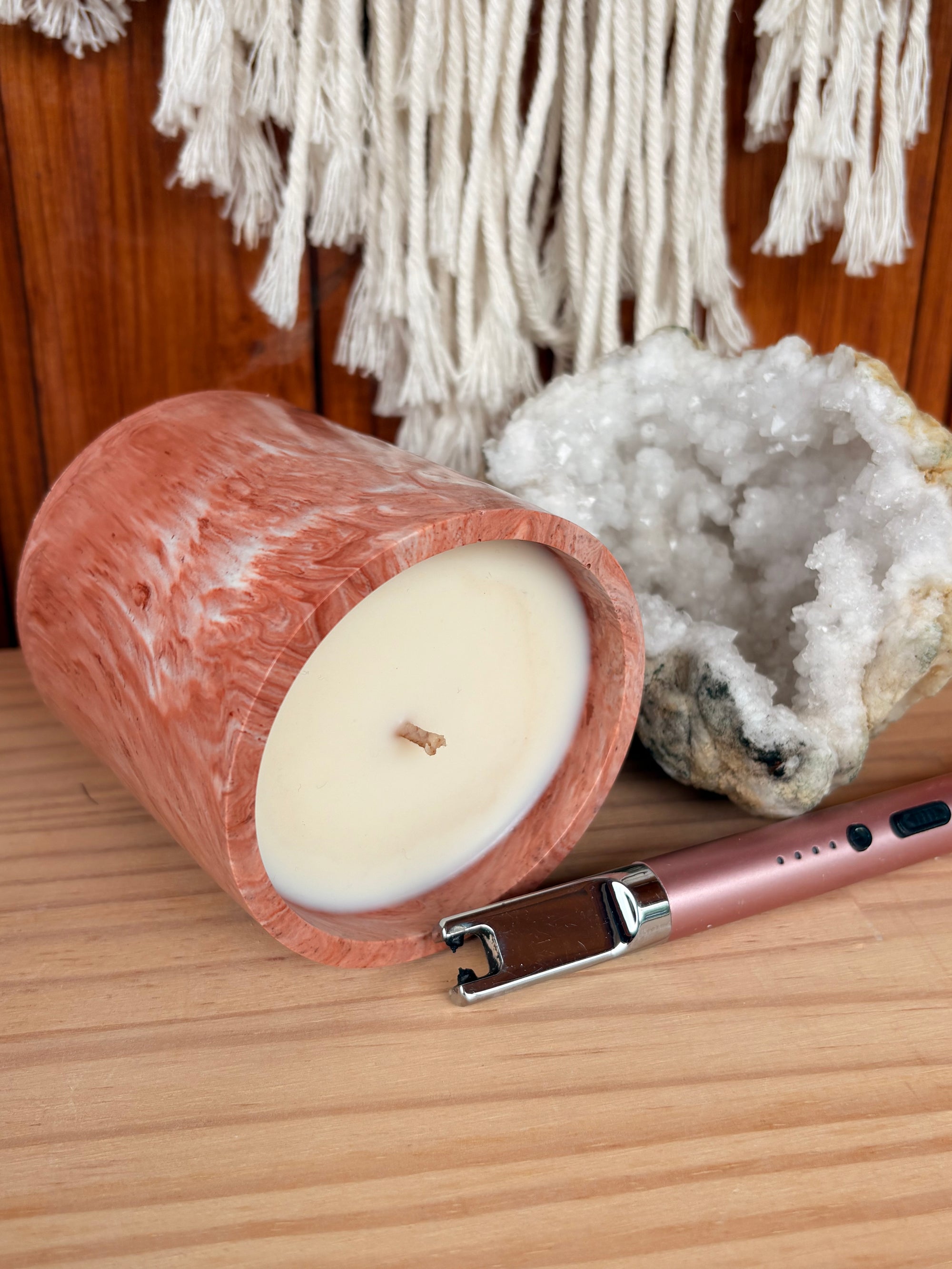 Terracotta with Bergamot and Patchouli Stone Whirl Candle