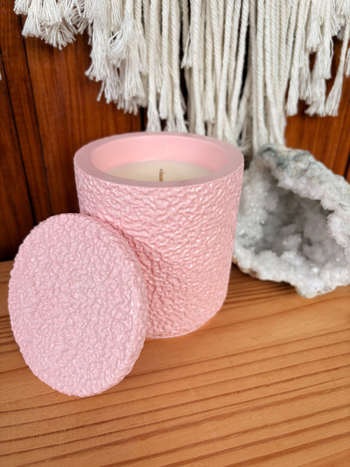 Blush Pink and Baby Powder Terra Veil Candle