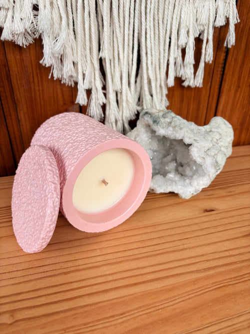 Blush Pink and Baby Powder Terra Veil Candle