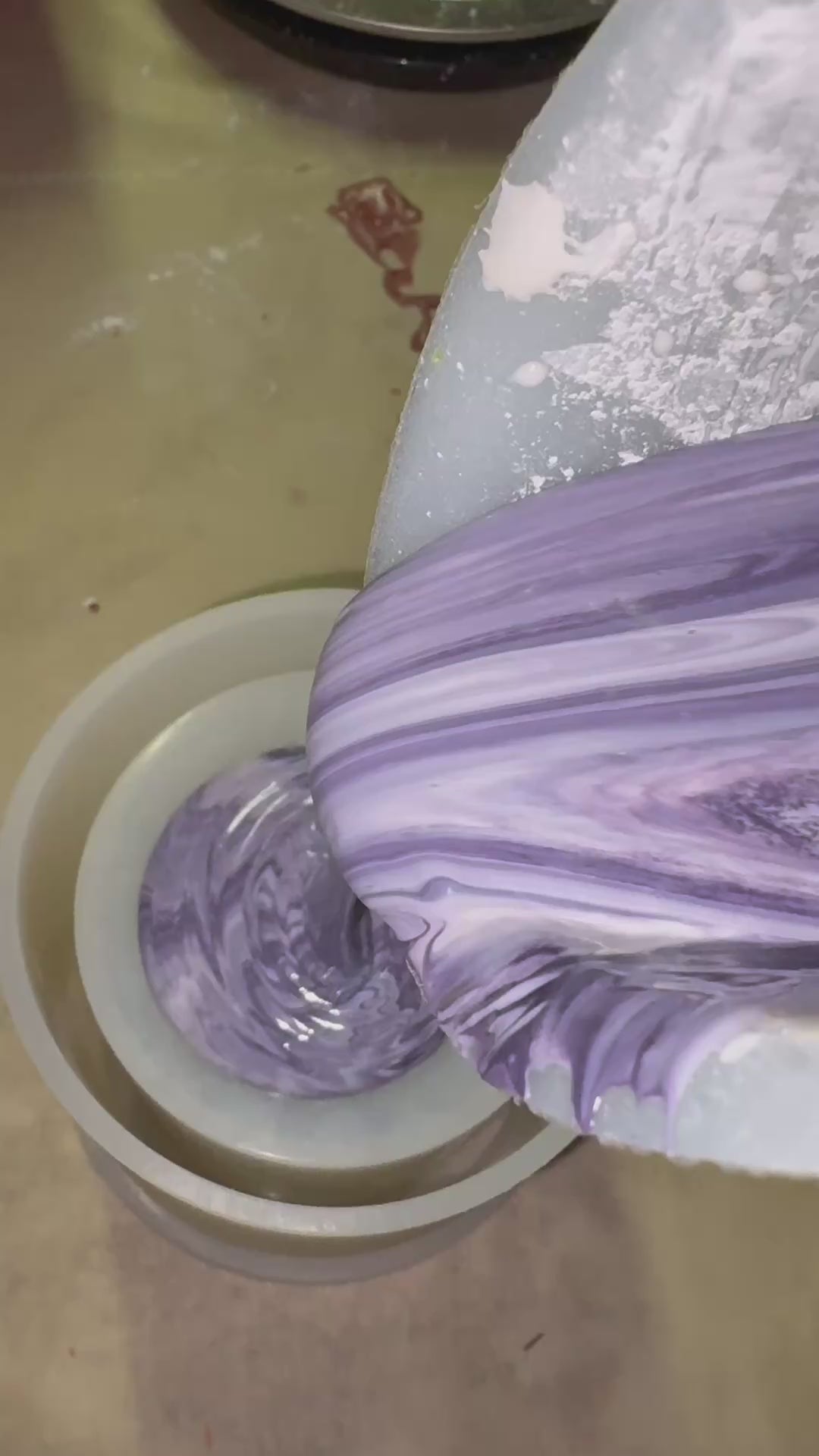Lilac and Lavender Stone Whirl Candle